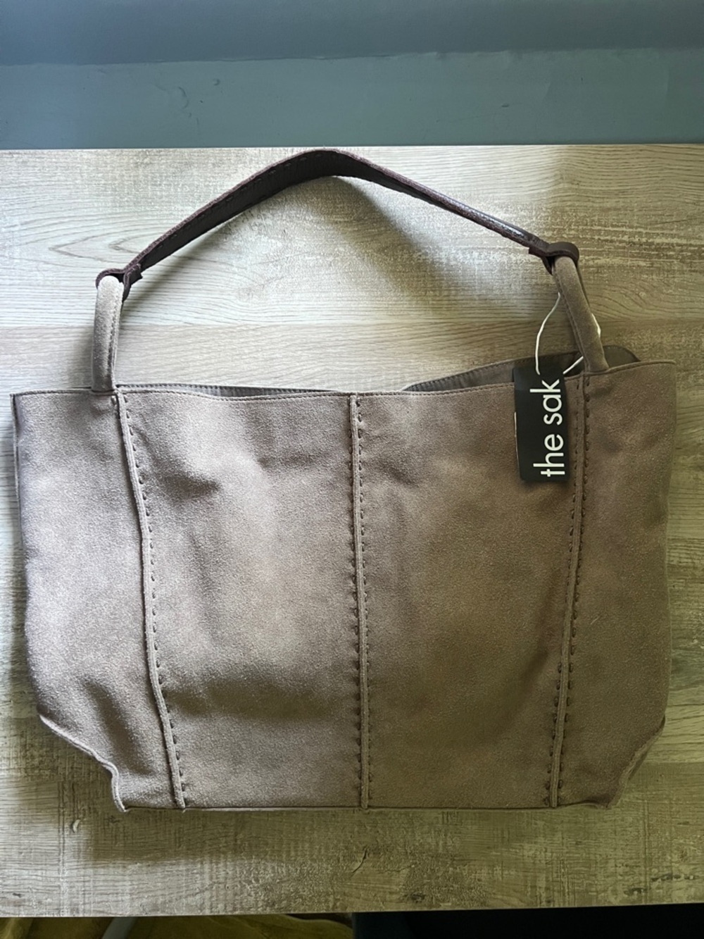 NWT The Sak Los Feliz Large Tote Mushroom Suede Shoulder Hobo Bag